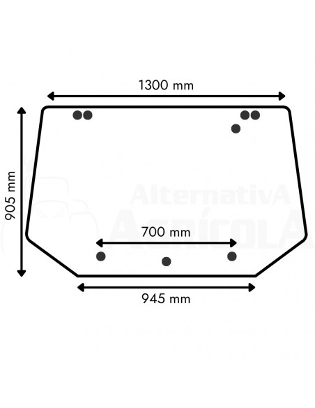 Cristal trasero plano para tractores Ford 81865244