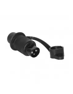 Clavija de plástico 3 polos machos - 12/24v.
