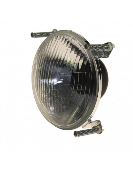 Faro optico del. - volante dcha - cristal curv. - ø 164 mm
