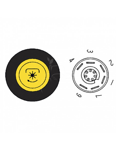 Botón pulsador toma de fuerza - 4 terminales