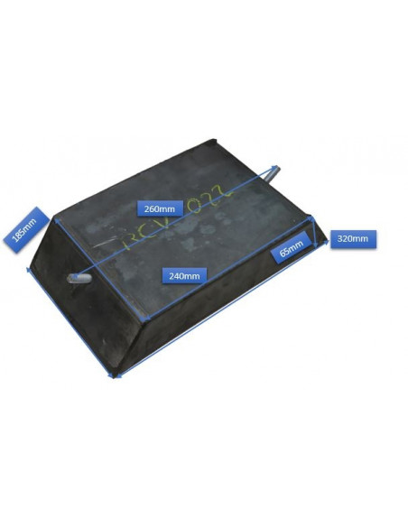 Taco de goma frontal priamidal 310x180x65