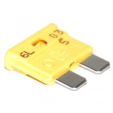 Fusible clavijas planas est. 20a - amarillo - 25 pzas