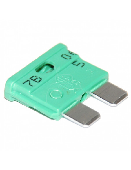 Fusible clavijas planas est. 30a - verde - 25 pzas