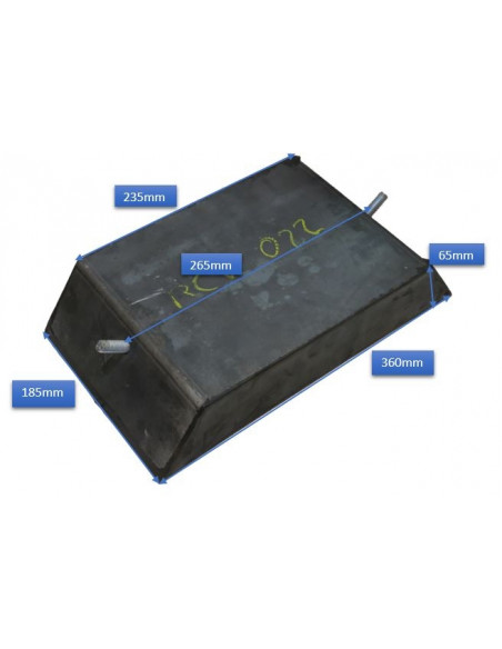 Taco de goma frontal priamidal 310x180x65