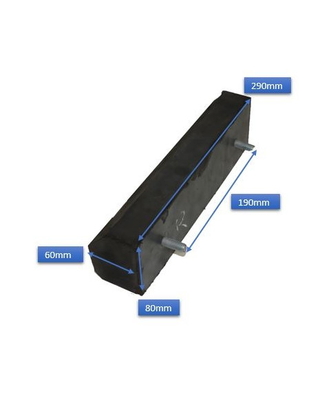 Taco de goma Lateral 290x75x60 maquina almendras