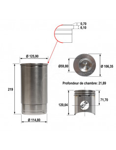 Juego de camisas para pistón