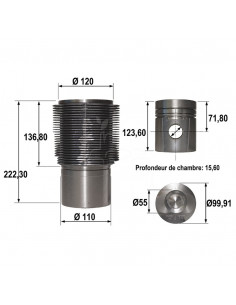 Juego de camisas para pistón ø 100 mm