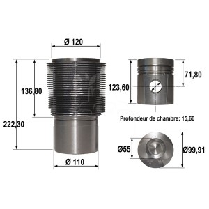 Juego de camisas para pistón ø 100 mm