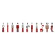 Terminal plano hembra aislado rojo - 6.3 x 0.8 mm - 25 pzas