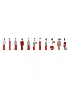 Terminal plano hembra aislado rojo - 6.3 x 0.8 mm - 25 pzas