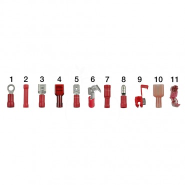Terminal plano hembra aislado rojo - 6.3 x 0.8 mm - 25 pzas