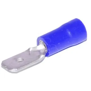 Terminal plano macho azul - 6.3 x 0.8 mm - blíster 25 pzas