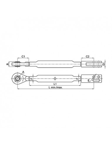 Conjunto caja de nivelación l 530/635 mm - ø 16 x 16 mm