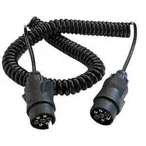 Alargador en espiral 7 polos - 5 m macho/macho - 7 x 0.75 mm2