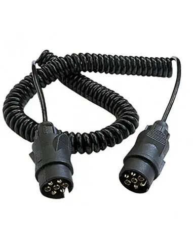 Alargador en espiral 7 polos - 5 m macho/macho - 7 x 0.75 mm2