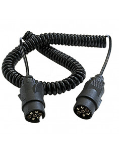 Alargador en espiral 7 polos - 7 m macho/macho - 7 x 0.75 mm2