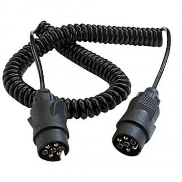 Alargador en espiral 7 polos - 7 m macho/macho - 7 x 0.75 mm2