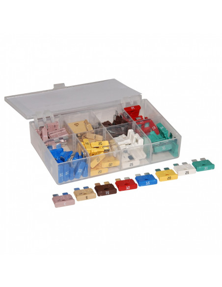 Paquete de fusibles est. clavijas planas 2a -  30a - 80 pzas