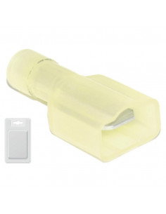 Terminal conector con tapa azul azul - 6.3 x 0.8 mm - 25 pzas