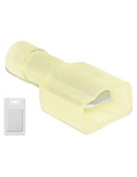 Terminal conector con tapa azul azul - 6.3 x 0.8 mm - 25 pzas