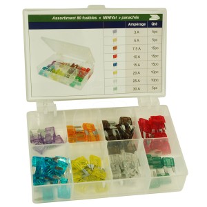 Paquete de fusibles mini clavijas planas 5a -  30a - 80 pzas