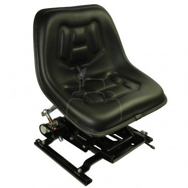 Asiento suspensión mecánica - piel sintética color negro