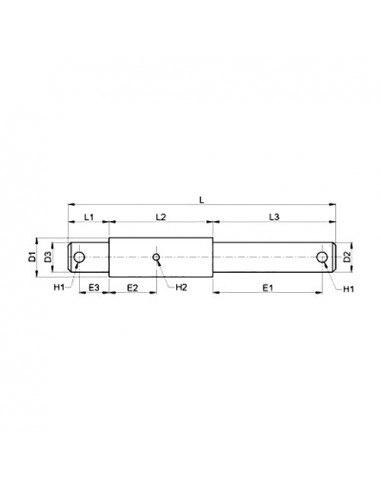 Pasador doble barra del tercer punto ø 22 x 28 mm - l 210 mm