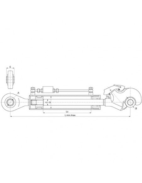 Tercer punto hidráulico cat 2/3 - 36/70 - l  626/836