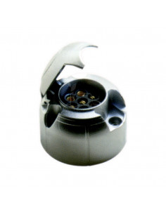 Enchuf hembrae de aluminio 7 polos conexión con tornillos - 12 v rac. a vis - 12v. (blis. 1 pza)