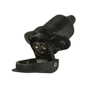 Enchufe de plástico 3 polos hembras con tapa - 12/24v - 2 agujeros fem. - 12/24v. (blis. 1 pza)