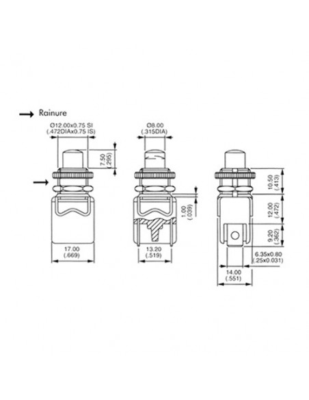 Botón pulsador normalmente abierto