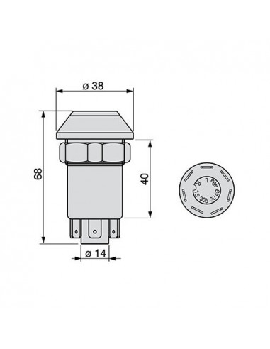 Botón pulsador interruptor de peligro