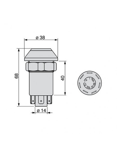 Botón pulsador interruptor de peligro