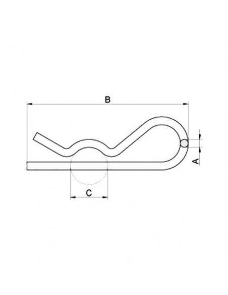 Pasadores en ''r'' ø 4 x 76 mm - cubo - ( 100 pzas )