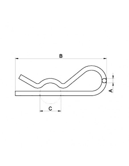 Pasadores en ''r'' ø 3 x 52 mm - balde - ( 50 pzas )