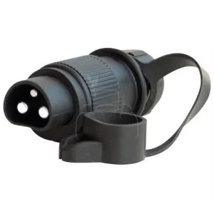 Toma de 3 polos de alta potencia 12/24v - 32a macho - 32a - 6mm² + prensaestopas