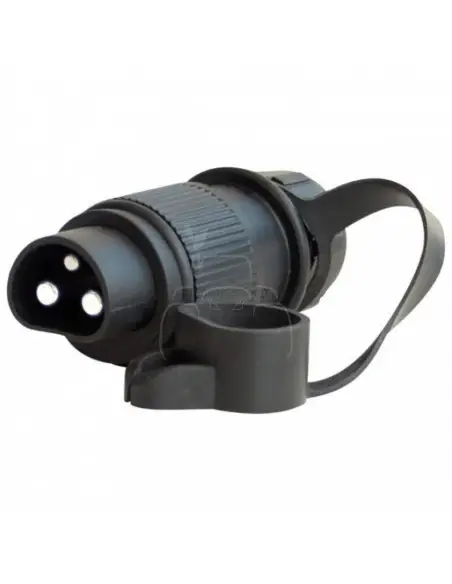 Toma de 3 polos de alta potencia 12/24v - 32a macho - 32a - 6mm² + prensaestopas