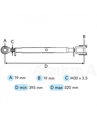 Tercer punto rótula/rótula 390, M30 cat.2/2