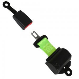 Cinturón de seguridad 2 puntos retráctil enrollable verde fluor
