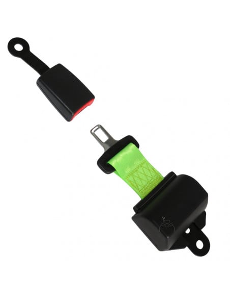 Cinturón de seguridad 2 puntos retráctil enrollable verde fluor