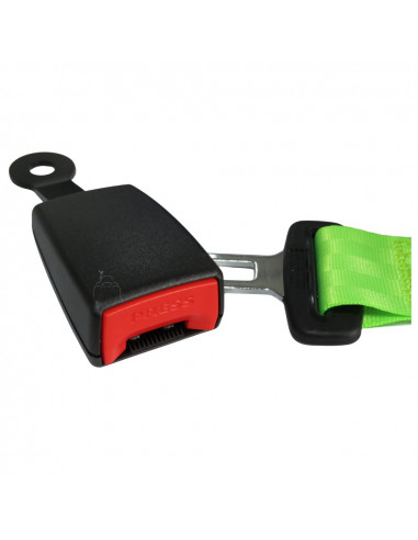 Cinturón de seguridad 2 puntos retráctil enrollable verde fluor