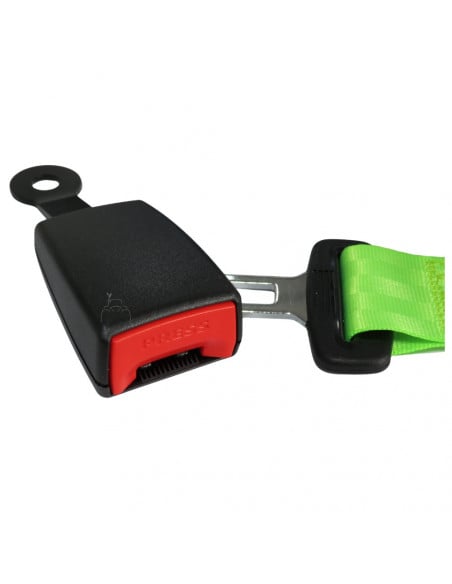 Cinturón de seguridad 2 puntos retráctil enrollable verde fluor