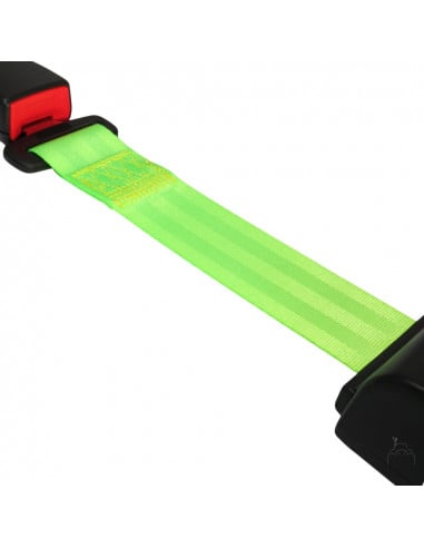 Cinturón de seguridad 2 puntos retráctil enrollable verde fluor