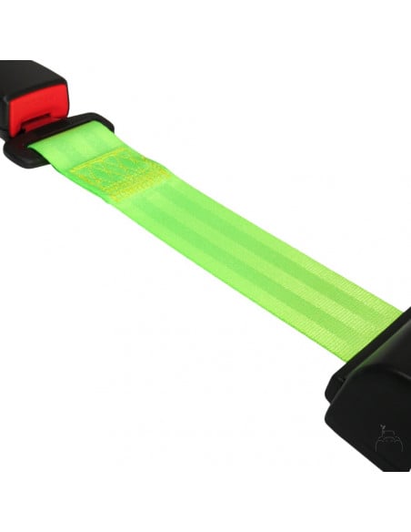 Cinturón de seguridad 2 puntos retráctil enrollable verde fluor