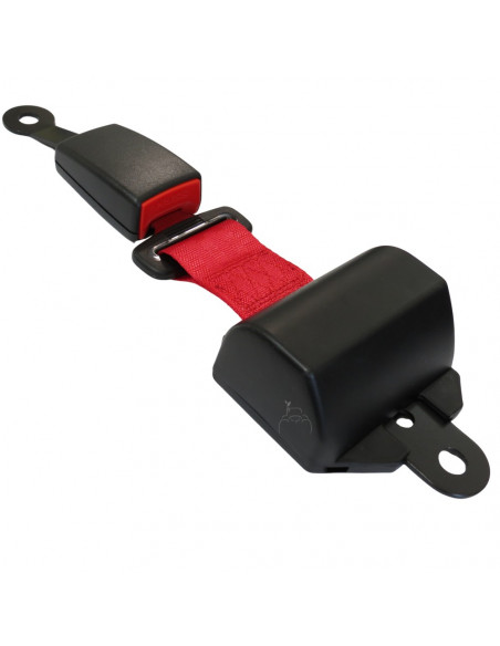 Cinturón de seguridad 2 puntos retráctil enrollable rojo