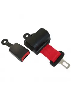 Cinturón de seguridad 2 puntos retráctil enrollable rojo