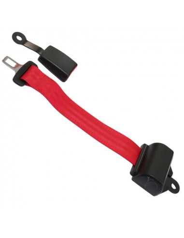 Cinturón de seguridad 2 puntos retráctil enrollable rojo