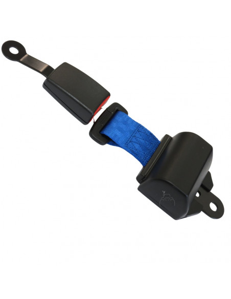 Cinturón de seguridad 2 puntos retráctil enrollable azul