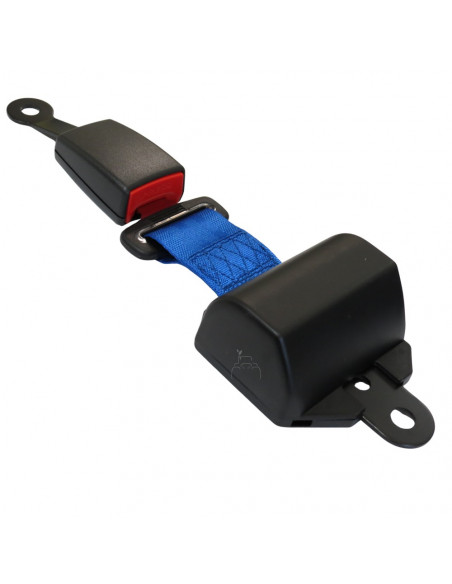 Cinturón de seguridad 2 puntos retráctil enrollable azul