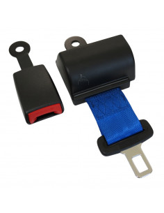 Cinturón de seguridad 2 puntos retráctil enrollable azul